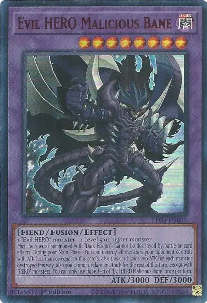 Evil HERO Malicious Bane (Red) (LDS3-EN033) - Ultra Rare