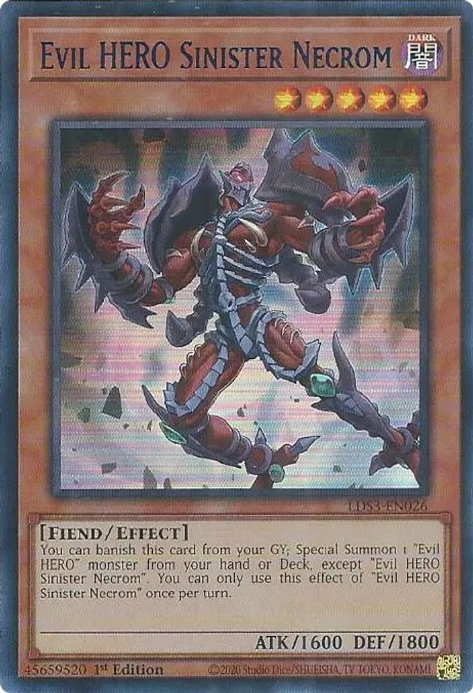 Evil HERO Sinister Necrom (Blue) (LDS3-EN026) - Ultra Rare