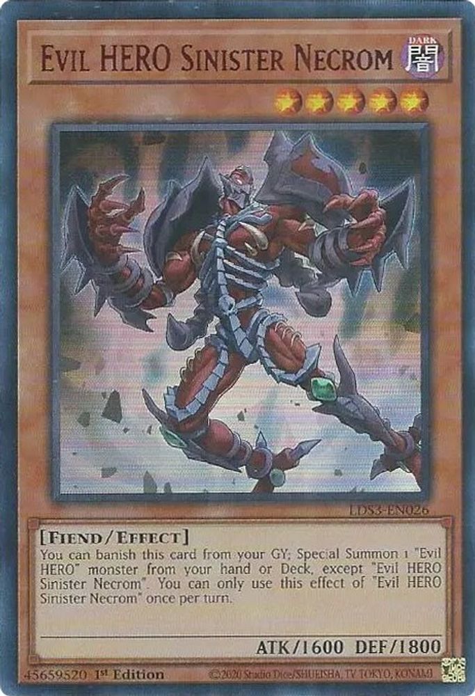Evil HERO Sinister Necrom (Red) (LDS3-EN026) - Ultra Rare