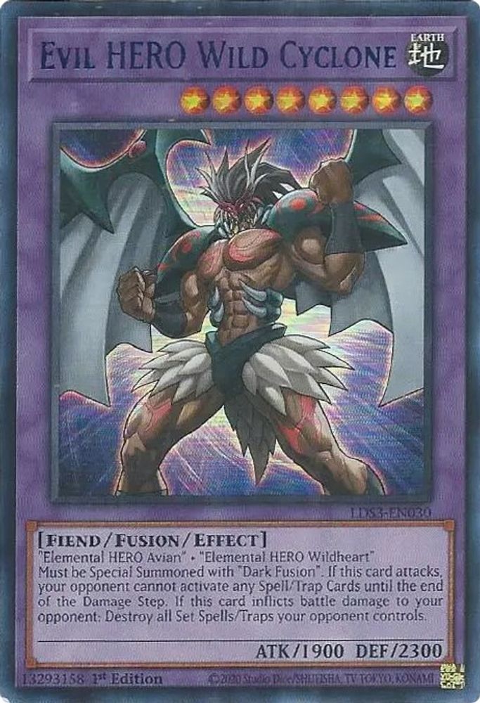Evil HERO Wild Cyclone (Blue) (LDS3-EN030) - Ultra Rare