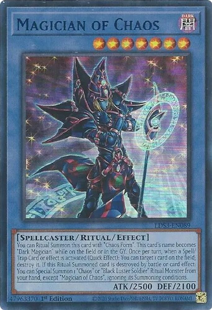 Magician of Chaos (Blue) (LDS3-EN089) - Ultra Rare