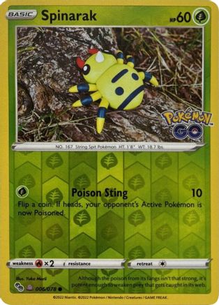 Spinarak (Idem pelable) (006/078) [Pokémon GO] 