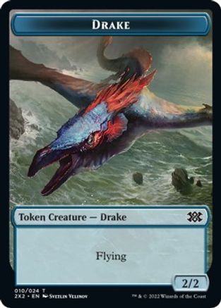 Drake // Knight Double-Sided Token (2X2-10 // 5) - Double Masters 2022 Foil