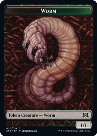 Worm // Soldier Double-Sided Token (2X2-20 // 7) - Double Masters 2022 Foil