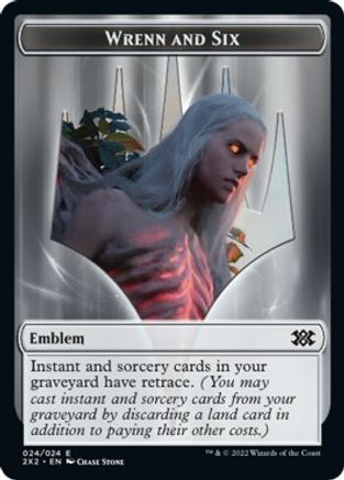 Emblem - Wrenn and Six // Monk Double-Sided Token (2X2-24 // 6) - Double Masters 2022