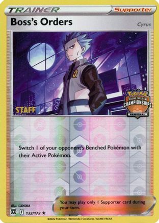 Boss's Orders - 132/172 (Regional Championships) [Staff]/172  - Reverse Holofoil - Promo
