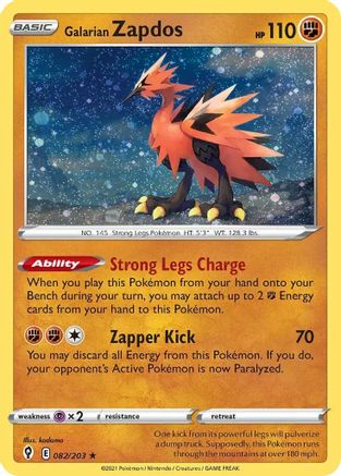 Galarian Zapdos (Cosmos Holo) 082/203  - Promo