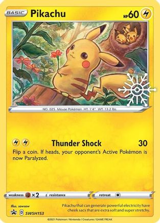 Pikachu (SWSH153) (Calendrier des fêtes) [Épée et Bouclier : Promos Black Star] 
