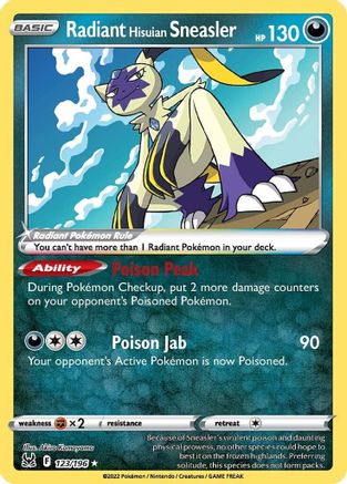 Radiant Hisuian Sneasler 123  - Holofoil - Radiant Rare