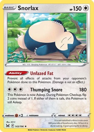 Snorlax 143  - Holofoil - Holo Rare