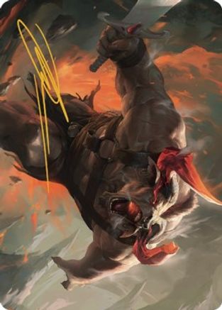 Furious Bellow Art Card (Gold-Stamped Signature) (ASDMU-031) - Art Series: Dominaria United