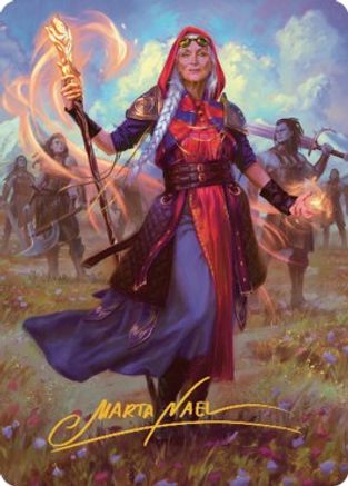 Jaya, Fiery Negotiator Art Card (34/81) (Gold-Stamped Signature) (ASDMU-034) - Art Series: Dominaria United
