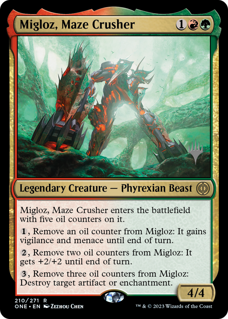 Migloz, Maze Crusher (Pack Promo) [Phyrexia : All Will Be One Promos] 
