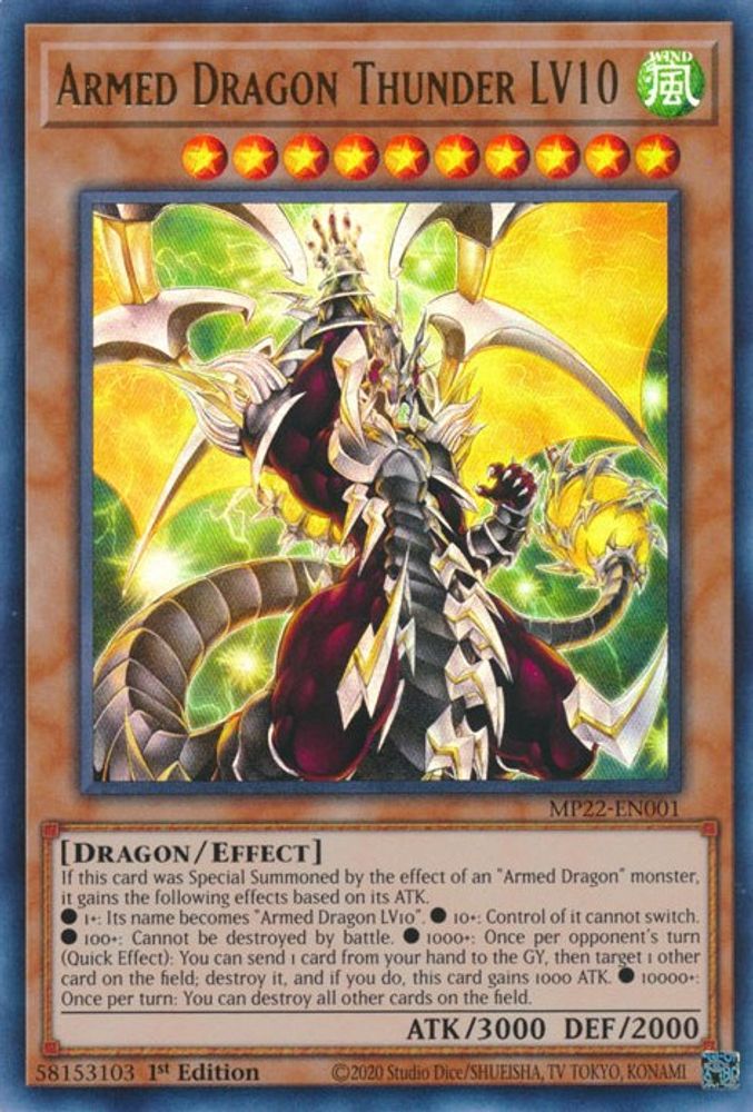 Dragon Tonnerre Armé LV10 [MP22-EN001] Ultra Rare 
