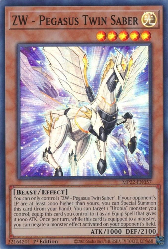 ZW - Pegasus Twin Saber (MP22-EN057) - Super Rare