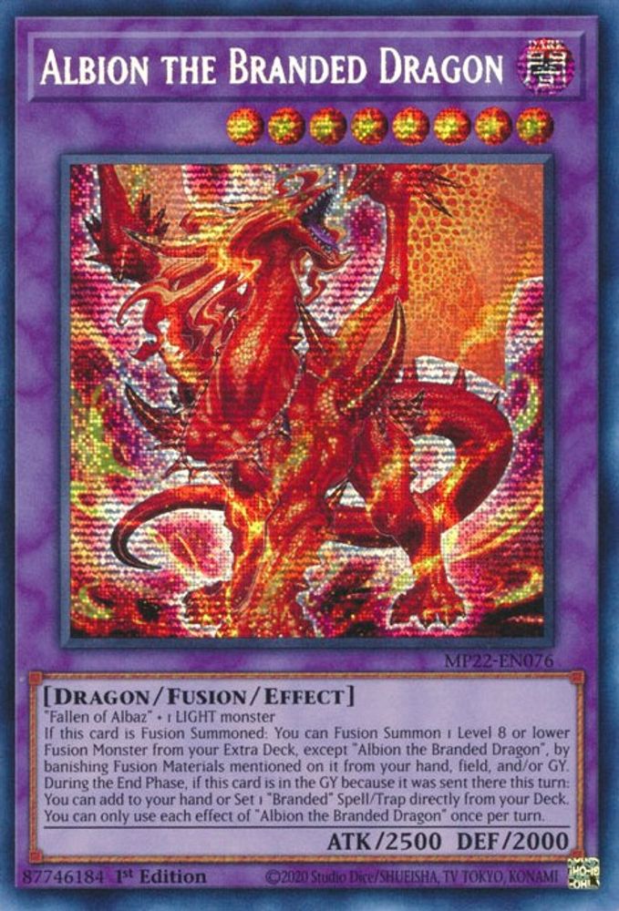 Albion the Branded Dragon (MP22-EN076) - Prismatic Secret Rare