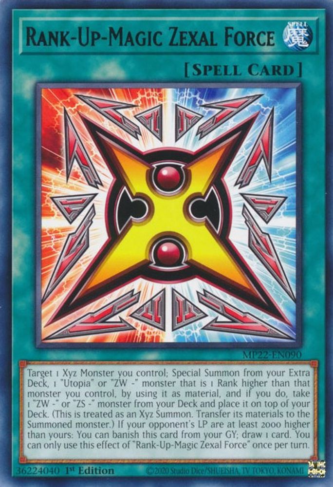 Force Zexal magique de rang supérieur [MP22-EN090] Rare 
