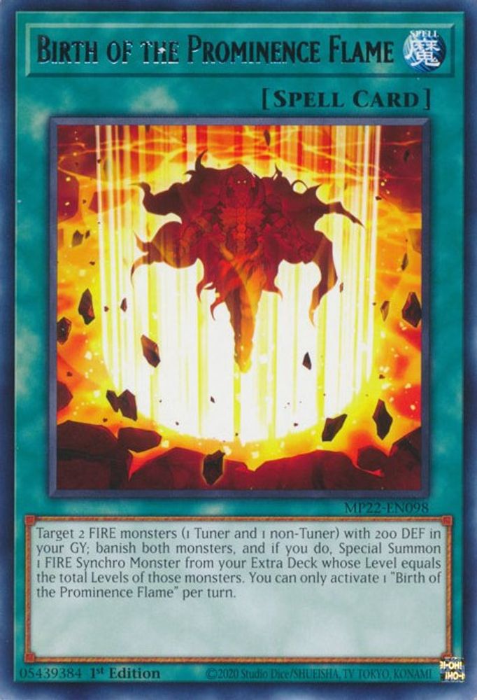 Birth of the Prominence Flame (MP22-EN098) - Rare