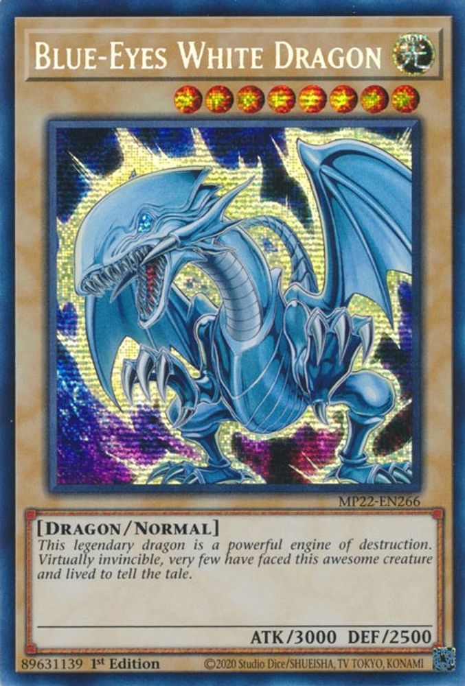 Blue-Eyes White Dragon (MP22-EN266) - Prismatic Secret Rare