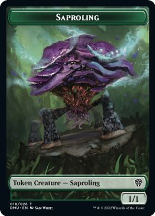 Saproling // Elemental Double-sided Token (DMU-) - Dominaria United Foil