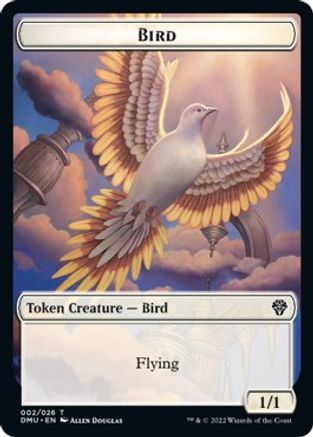 Bird (002) // Wurm Double-sided Token (DMU-) - Dominaria United Foil