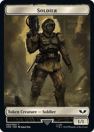 Soldier (002) // Zephyrim Double-sided Token (Surge Foil) (40K-) - Universes Beyond: Warhammer 40,000 Foil