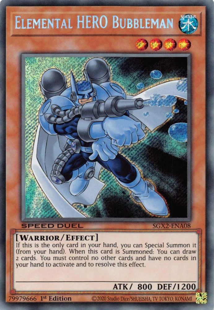 Bubbleman, HÉROS Élémentaire [SGX2-ENA08] Secret Rare 