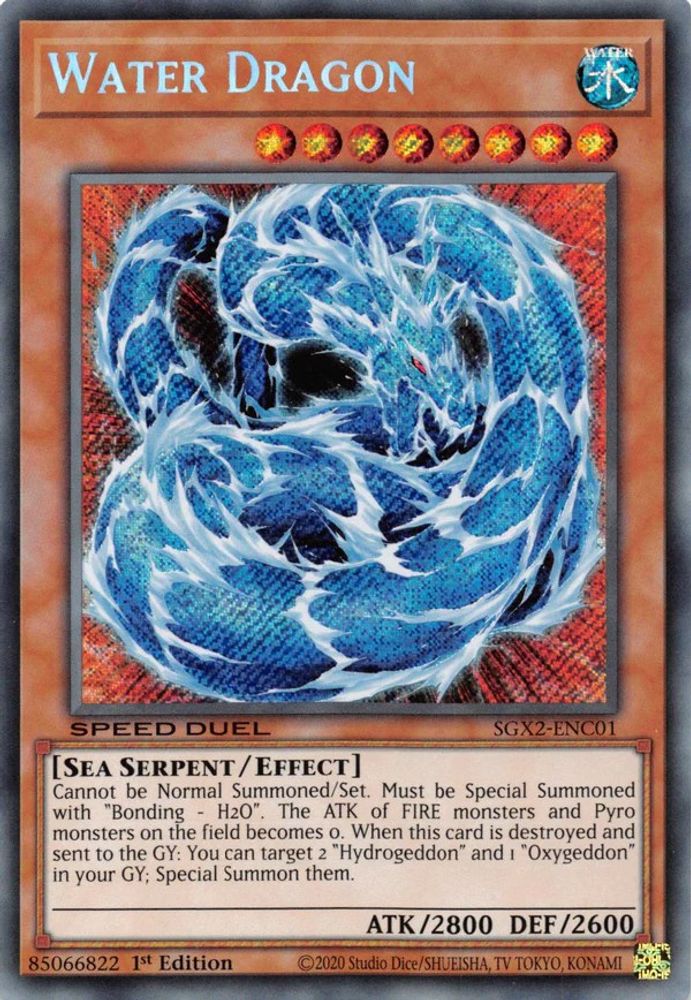 Water Dragon (Secret Rare) (SGX2-ENC01) - Secret Rare