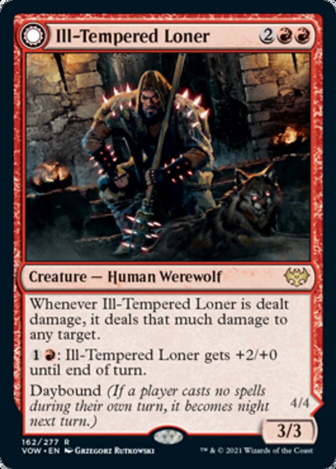 Ill-Tempered Loner (VOW-162) - Innistrad: Crimson Vow: (Double Faced Transform)