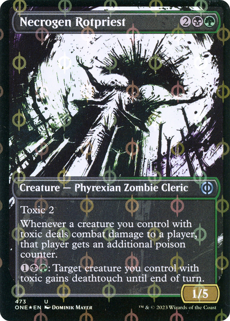 Necrogen Rotpriest (Feuille Ichor Step-and-Compleat sans bordure) [Phyrexia : Tous seront un] 