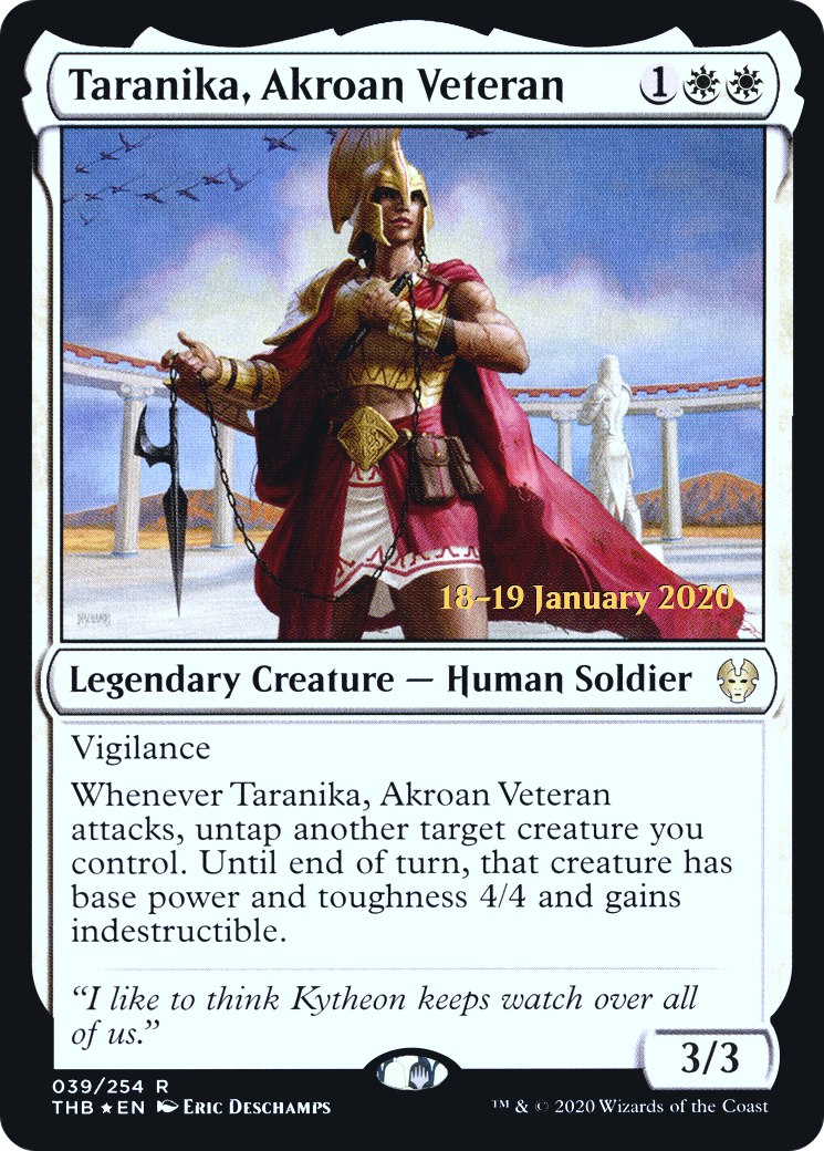 Taranika, vétéran d'Akroan [Promotions avant-première de Theros Beyond Death] 