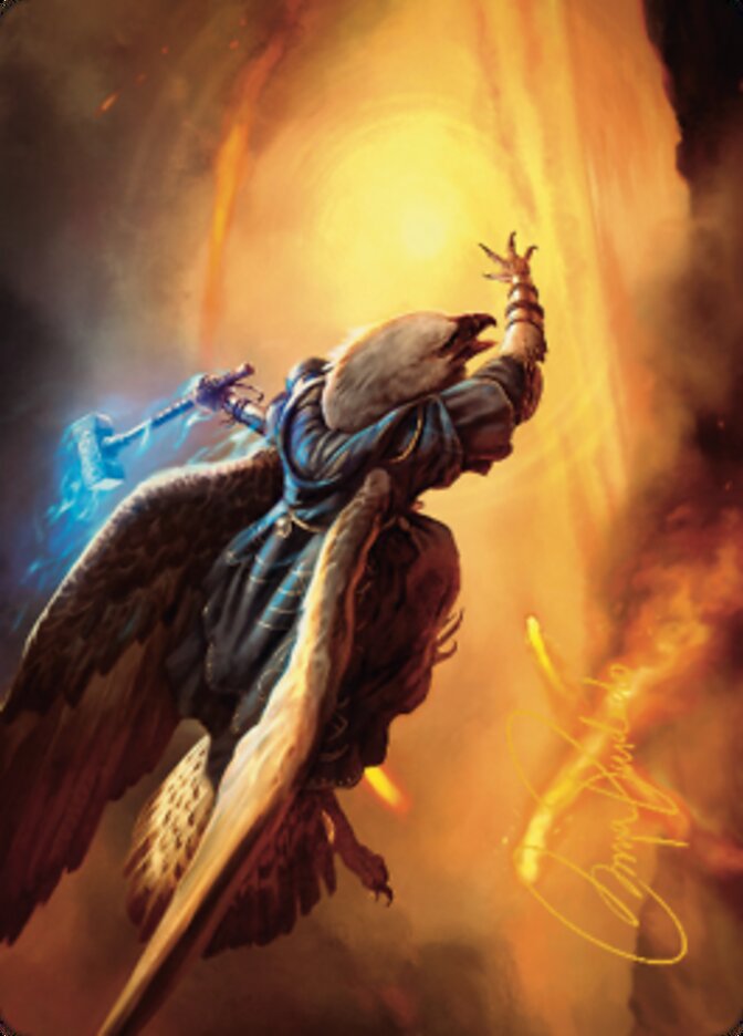 Carte d'art mystique Battlewing (signature estampillée or) [Dominaria United Art Series] 