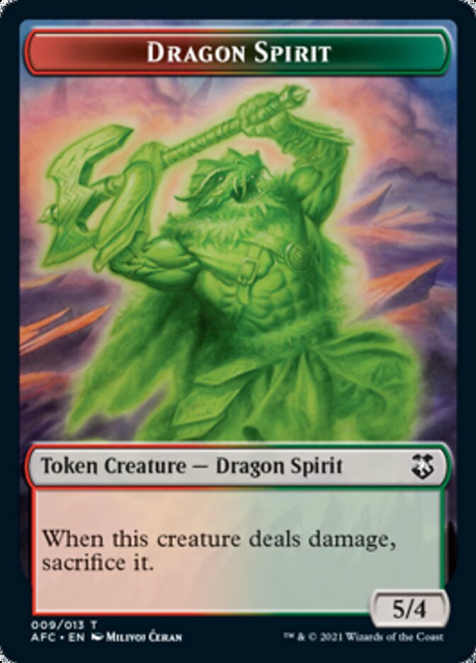 Bête // Jeton double face Dragon Spirit [Donjons &amp; Dragons : Aventures dans les jetons de commandant des royaumes oubliés] 