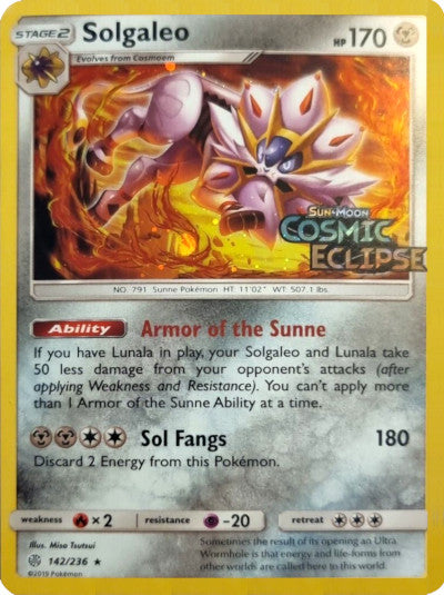 Solgaleo (142/236) (Cosmos Holo) [Soleil et Lune : Éclipse cosmique] 