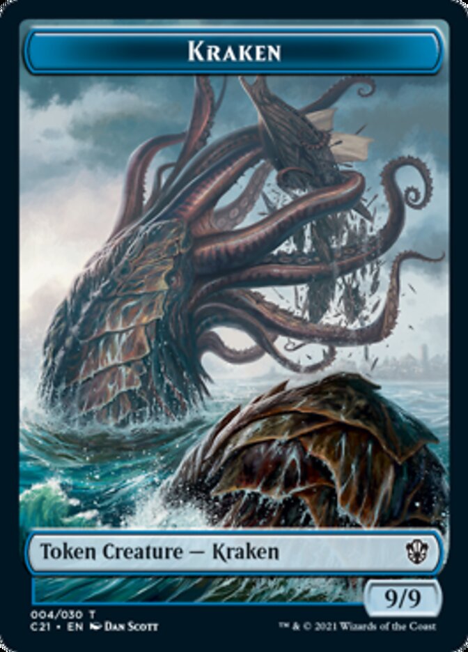 Wurm // Jeton double face Kraken [Jetons Commander 2021] 