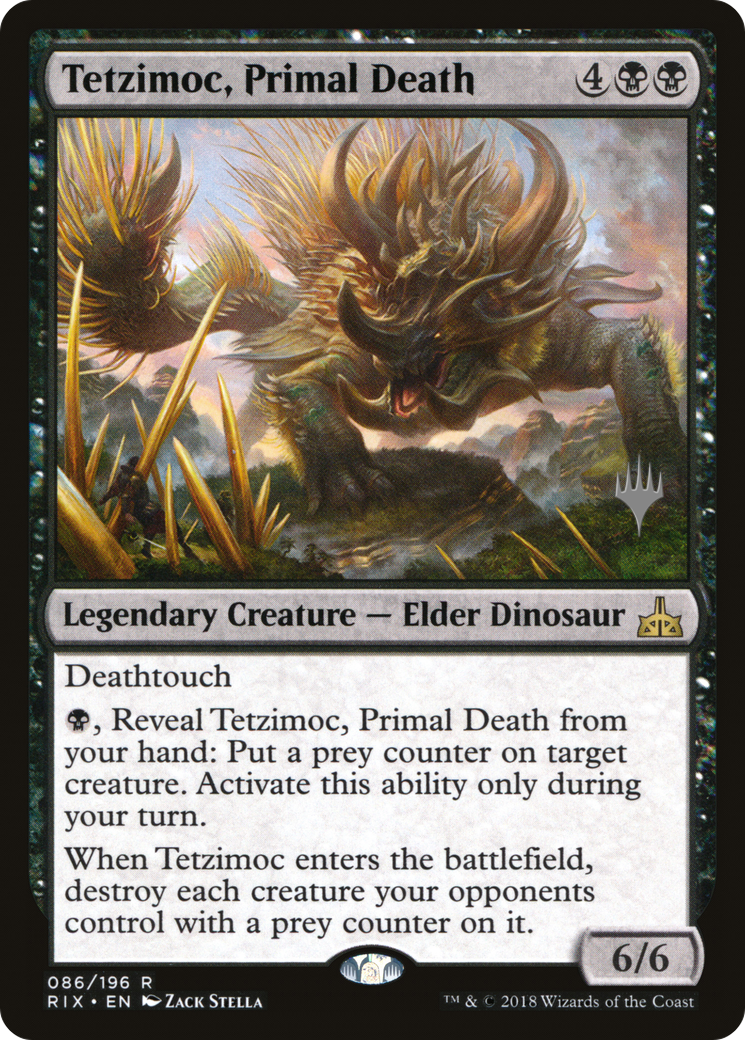 Tetzimoc, Primal Death (Pack Promo) [Rivals of Ixalan Promos] 