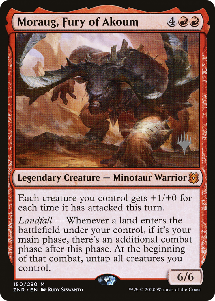 Moraug, Fureur d'Akoum (Pack Promo) [Zendikar Rising Promos] 