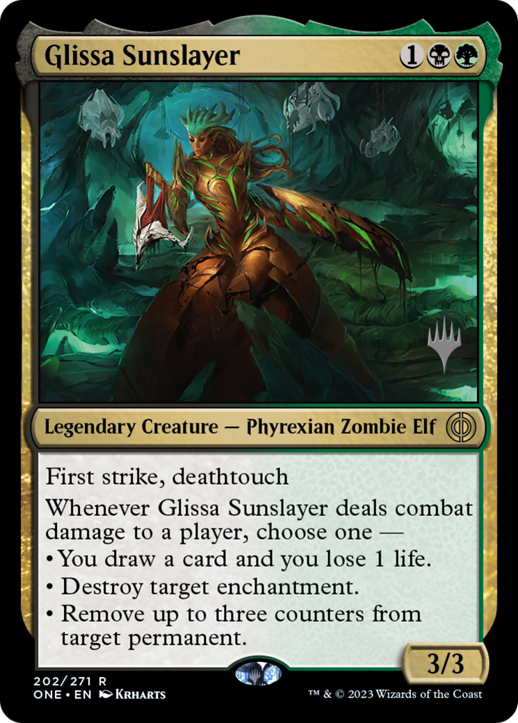 Glissa Sunslayer (Pack Promo) [Phyrexia : All Will Be One Promos] 