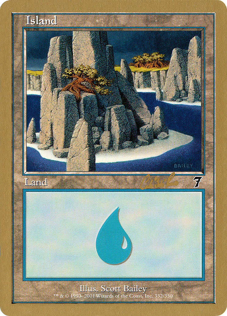 Island (332) - 2002 Carlos Romao (7ED) (WCD-) - World Championship Decks 2002