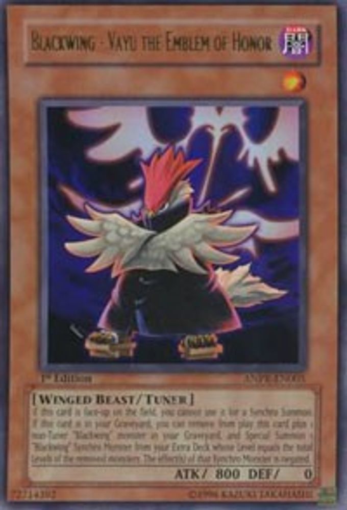 Blackwing - Vayu the Emblem of Honor (ANPR-EN005) - Ultra Rare
