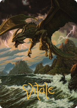 Carte d'art dragon en bronze antique (03) (signature estampillée or) [Commander Legends : Battle for Baldur's Gate Art Series] 