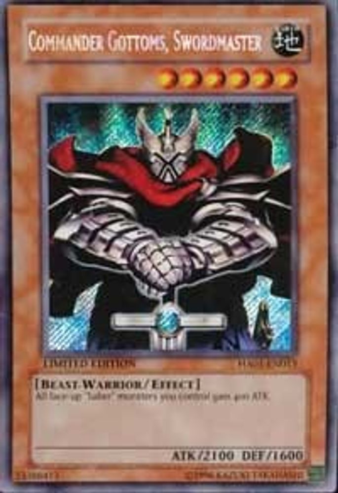 Commandant Gottoms, Maître des Épées [HA01-EN013] Secret Rare 