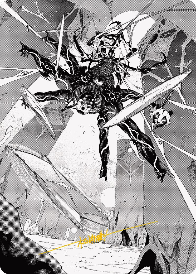 Kaito, Dancing Shadow 2 Art Card (Signature estampillée or) [Phyrexia : All Will Be One Art Series] 