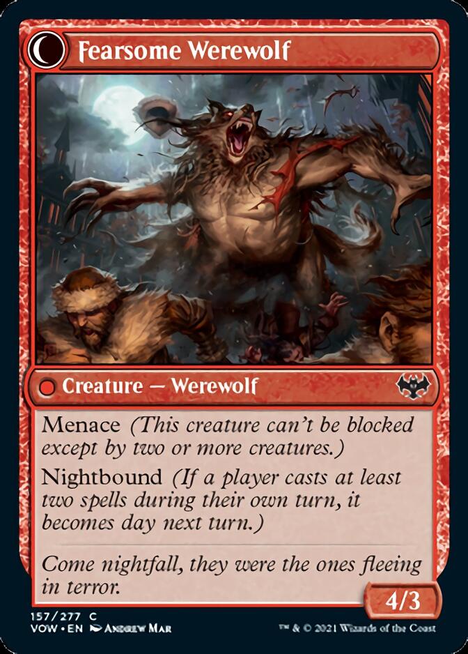 Fearful Villager (VOW-157) - Innistrad: Crimson Vow: (Double Faced Transform)