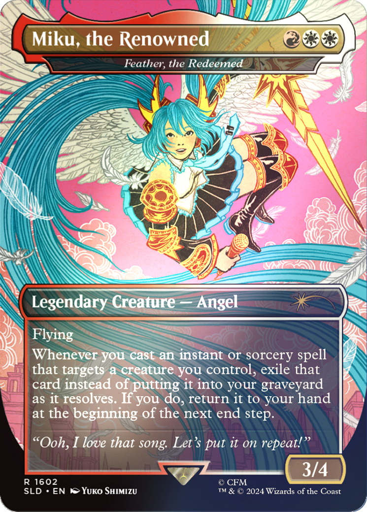 Miku, la renommée - Plume, la rachetée (japonais) (Rainbow Foil) [Secret Lair Drop Series] 