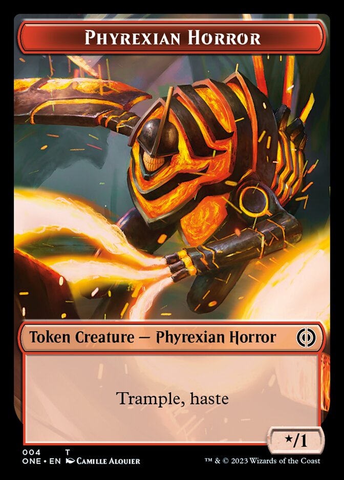Rebelle // Phyrexian Horror (004) Jeton double face [Phyrexia : All Will Be One Tokens] 