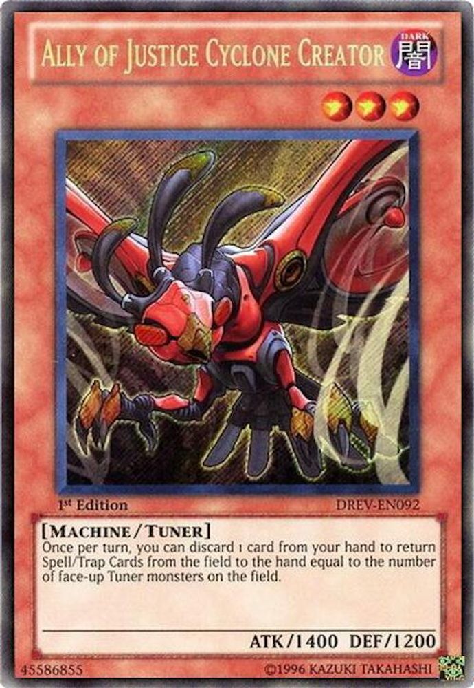 Ally of Justice Cyclone Creator (DREV-EN092) - Secret Rare
