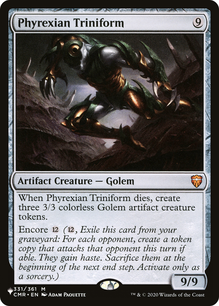 Phyrexian Triniforme [La liste] 