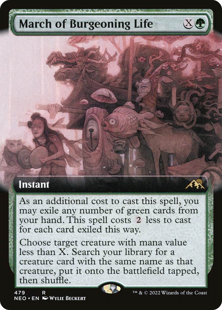 March of Burgeoning Life (NEO-479) - Kamigawa: Neon Dynasty: (Extended Art)