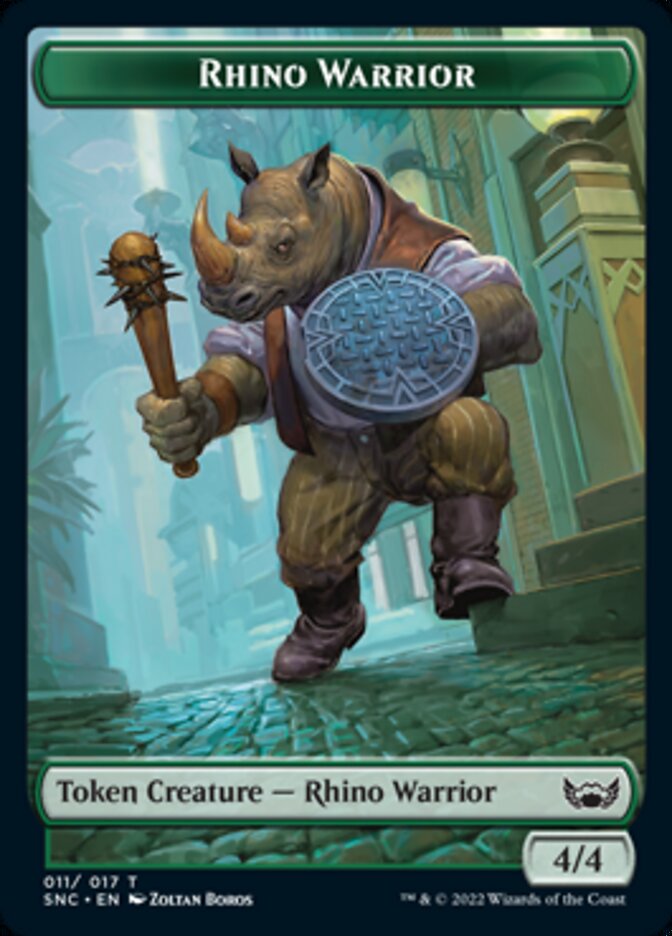 Trésor (015) // Jeton double face Rhino Warrior [Streets of New Capenna Tokens] 